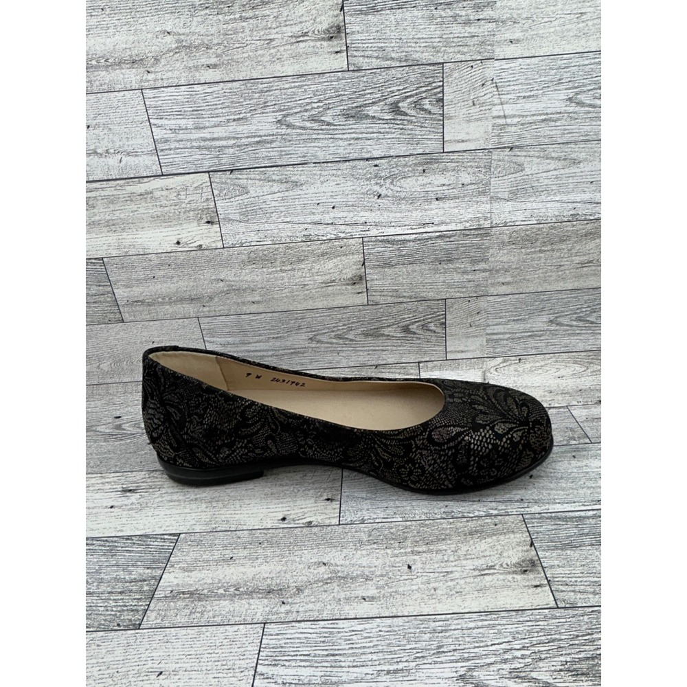 SAS Scenic Women Sz 9 W Black Bronze Lace Leather Ballet Flats Made in USA - Picture 11 of 13